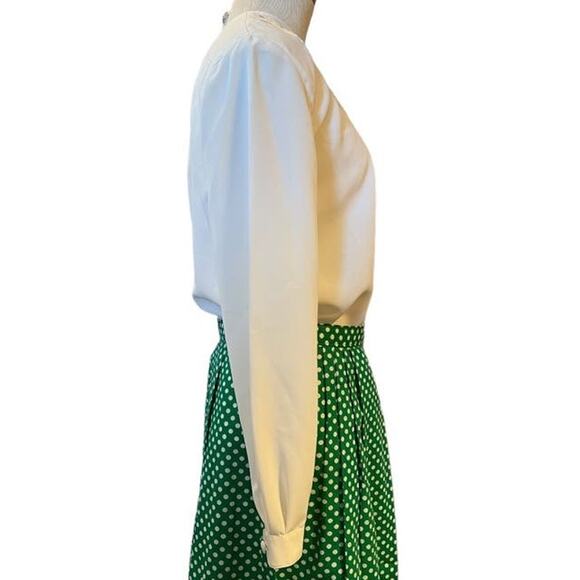 Retro Susan Hutton Embroidered Jewel Neck Blouse Size 8 Petite Cream Long Sleeve - Picture 5 of 13